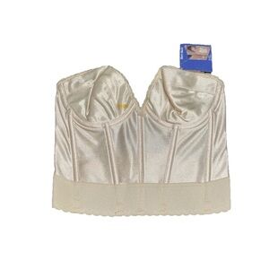 Carnival Women’s 34c Bare Back Bustier Low Back Plunge Satin Vintage New W Tags